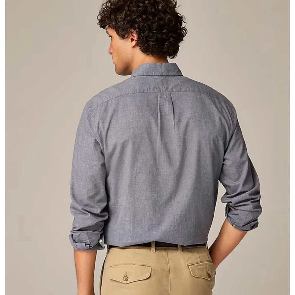 NWT J. Crew Secret Wash Cotton Poplin Shirt Smoky Plate Monogrammed